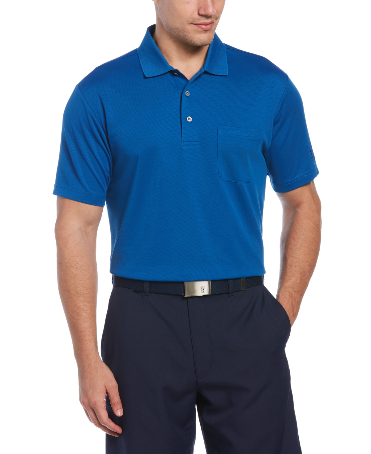 Men's Airflux Solid Mesh Short Sleeve Golf Polo Shirt - True Navy