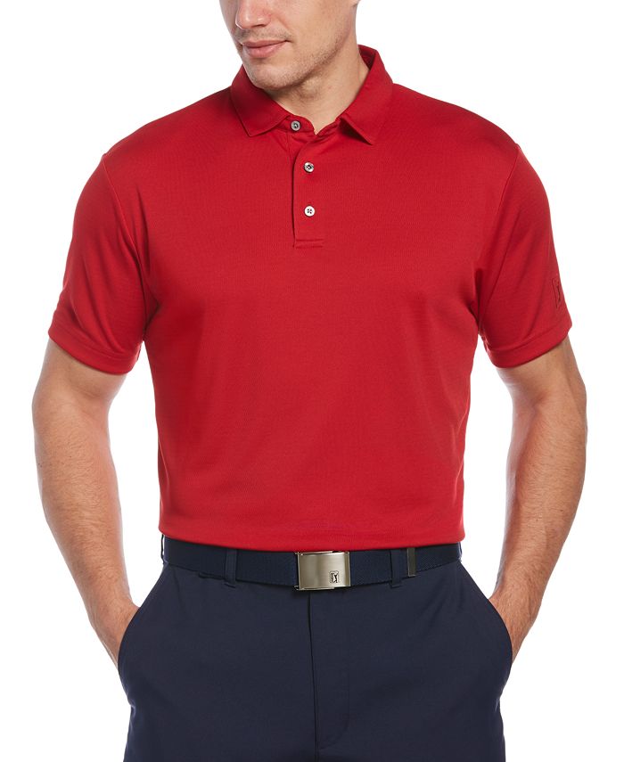 PGA TOUR Men's Airflux Solid Mesh Short Sleeve Golf Polo Shirt - Macy's