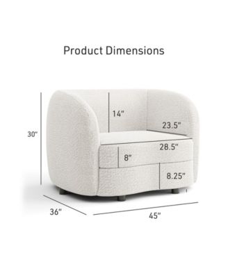 Isabella 43" Boucle Fabric Club Chair
