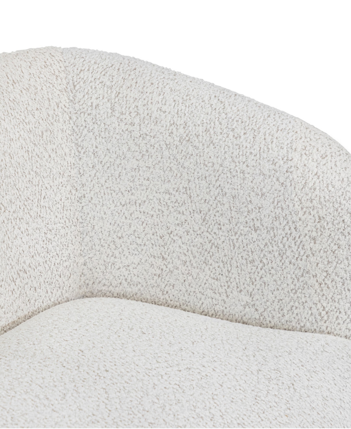 Isabella Boucle Fabric Curved Loveseat - Off-White