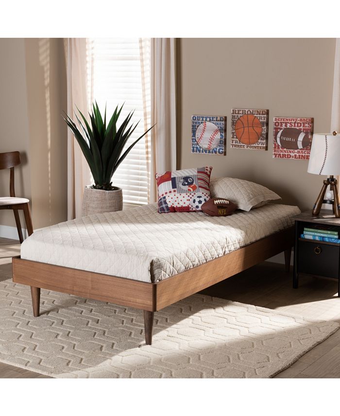 Baxton Studio Rina Mid-Century Modern Twin Size Finished Wood Platform ...