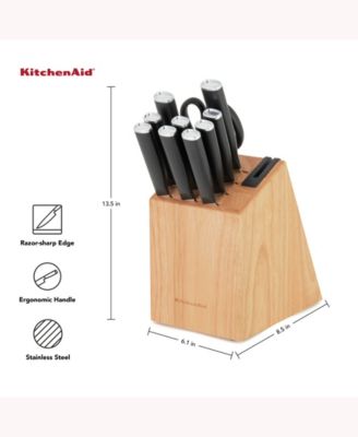 KitchenAid Japanese Steel Classic 12 Piece Knife Block Set with Built in Knife Sharpener