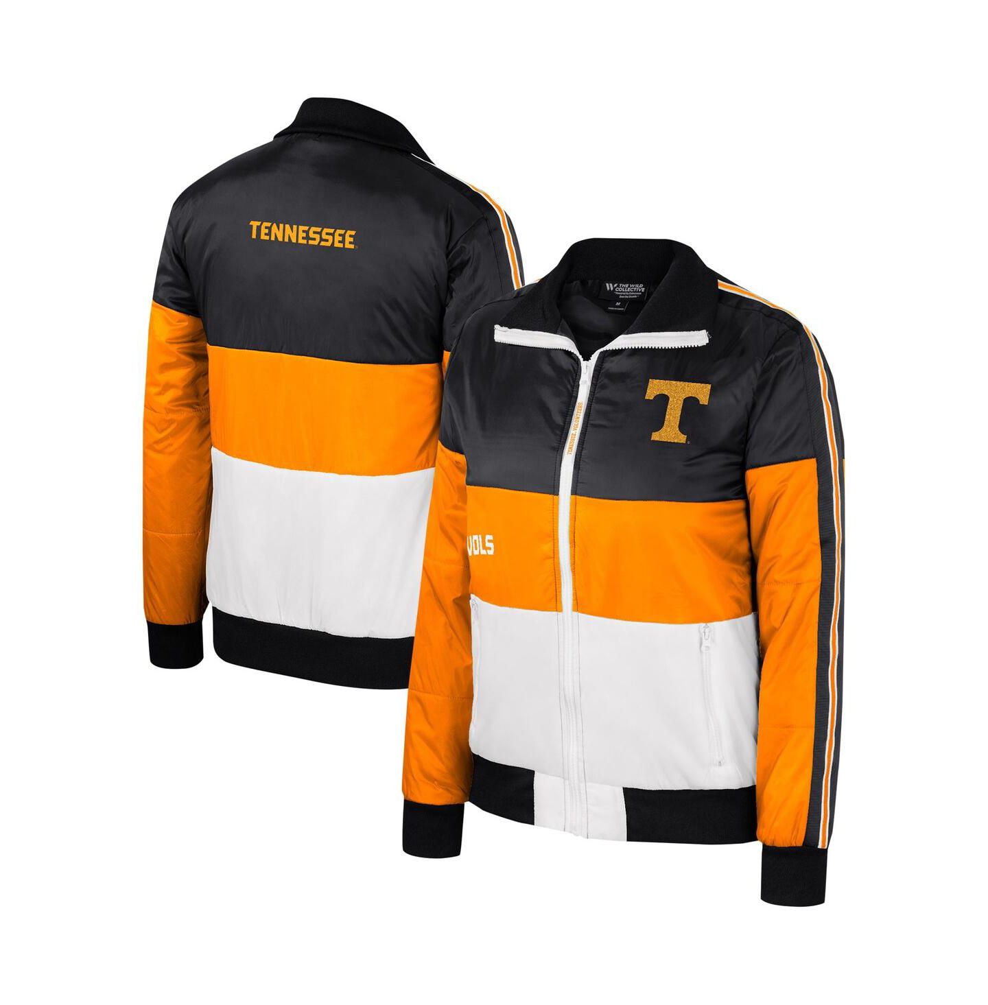 Женская куртка The Wild Collective Tennessee Orange Tennessee Volunteers Color-Block Puffer Full-Zip — фото 1