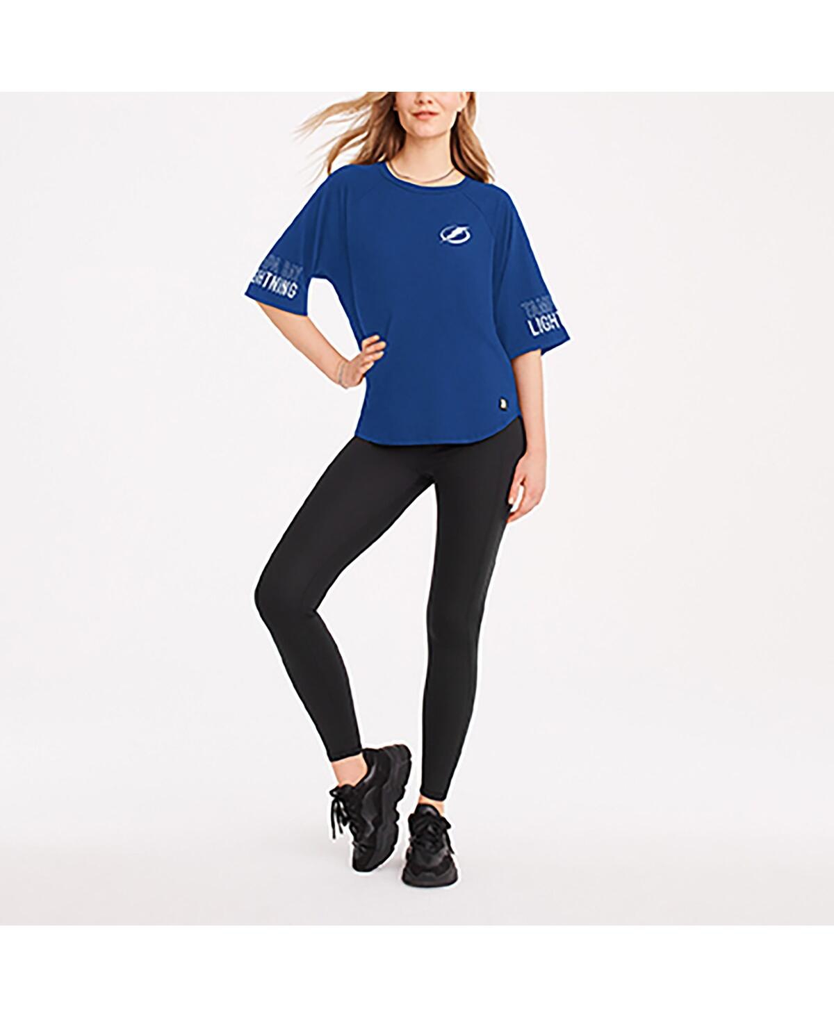 Dkny Women's  Sport Blue Tampa Bay Lightning Diana Tri-blend Oversized T-shirt
