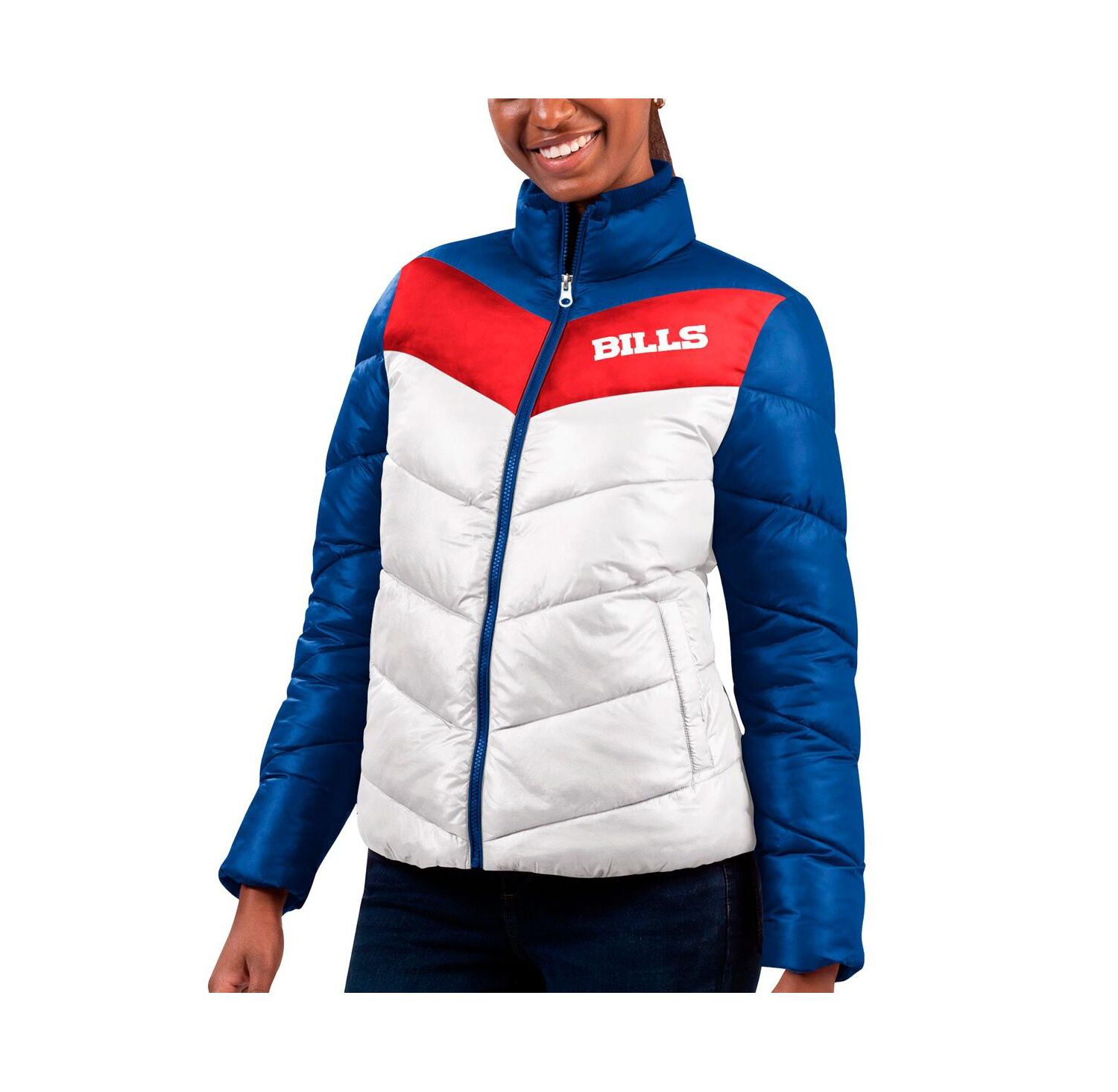 Women's White, Royal Buffalo Bills New Star Quilted Full-Zip Jacket