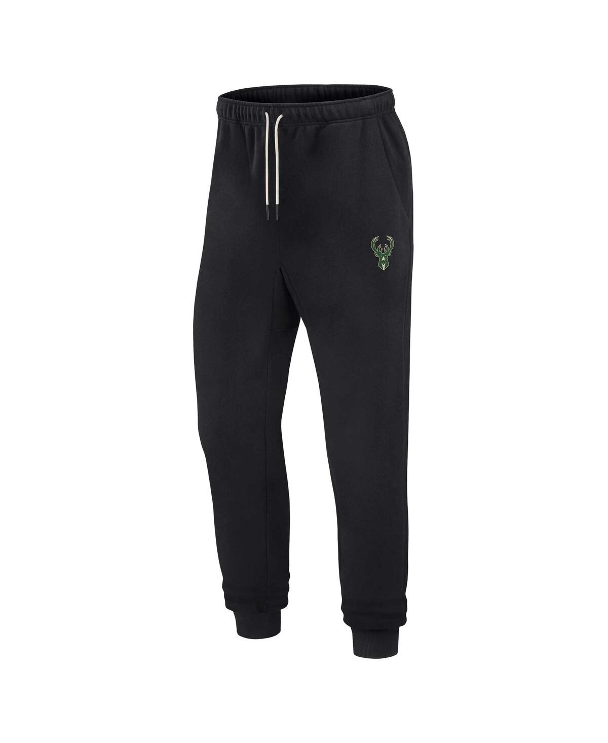 Shop Fanatics Signature Men's And Women's  Black Milwaukee Bucks Super Soft Fleece Jogger Pants