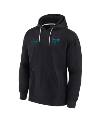 Men's and Women's Black Charlotte Hornets Super Soft Fleece Pullover Hoodie