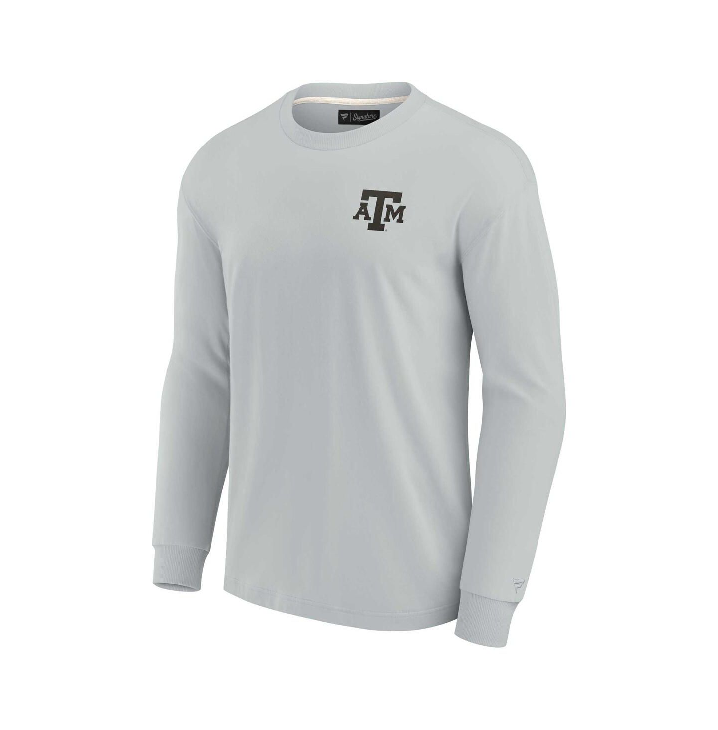 Футболка Fanatics Signature Gray Texas A&M Aggies Super Soft Long Sleeve — фото 2