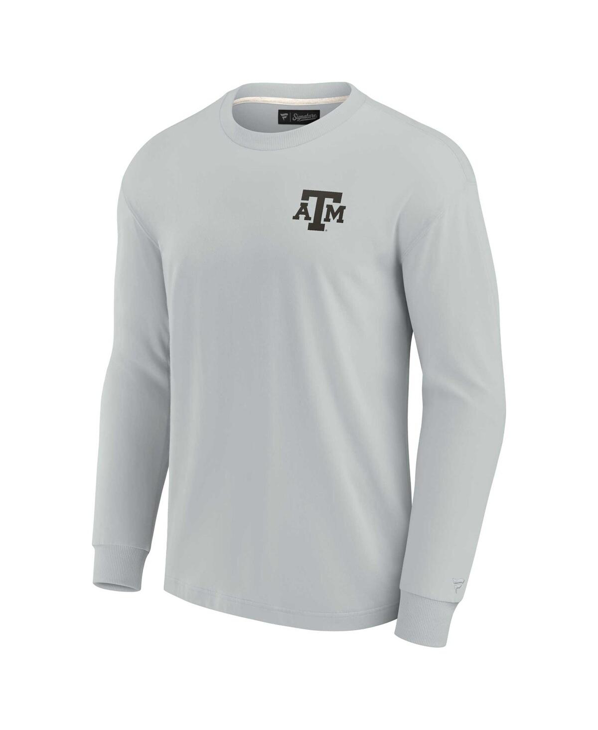 Fanatics Signature Men's And Women's  Gray Philadelphia Eagles Super Soft Long Sleeve T-shirt In Gray