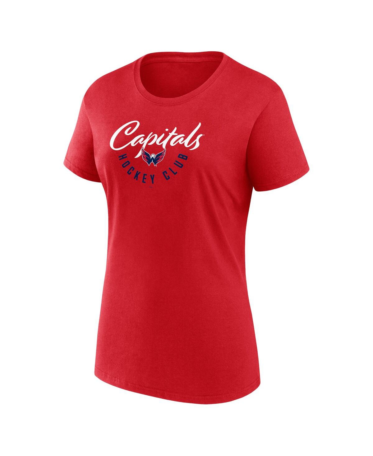 Fanatics Branded  Red Washington Capitals Long And Short Sleeve Two-pack T-shirt Set In Red