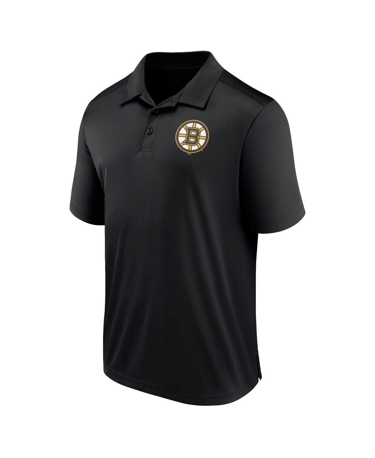 Fanatics Branded  Black Boston Bruins Left Side Block Polo In Black