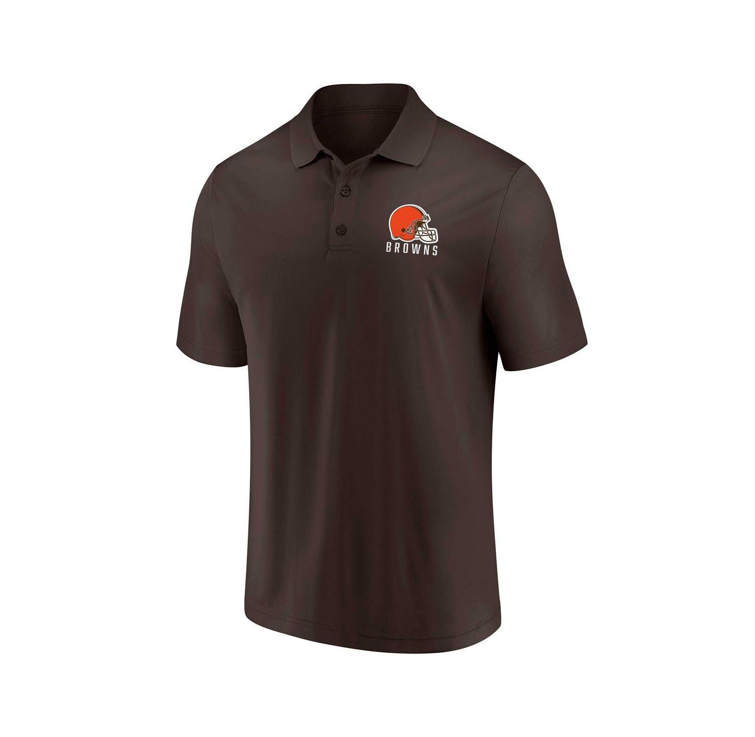 Men's White, Brown Cleveland Browns Lockup Two-Pack Polo Shirt Set
