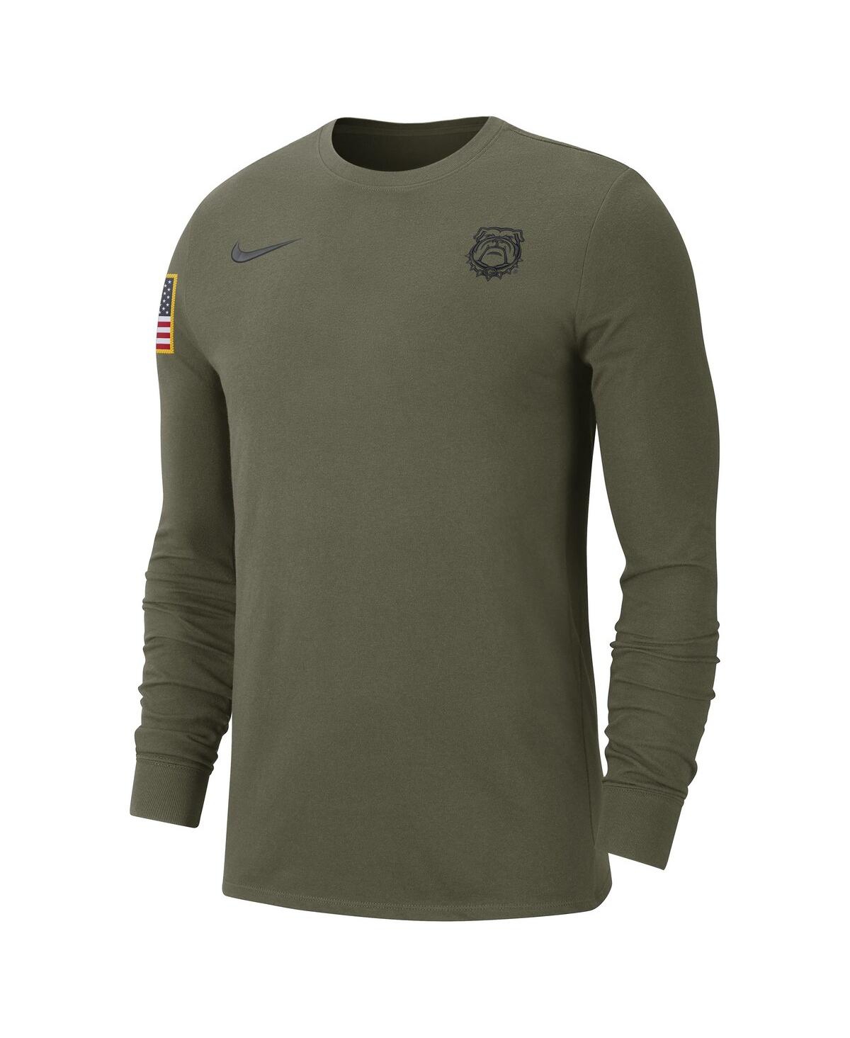 Shop Nike Men's  Olive Georgia Bulldogs Military-inspired Pack Long Sleeve T-shirt