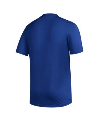 Men's Royal Kansas Jayhawks Fadeaway Basketball Pregame AEROREADY T-shirt