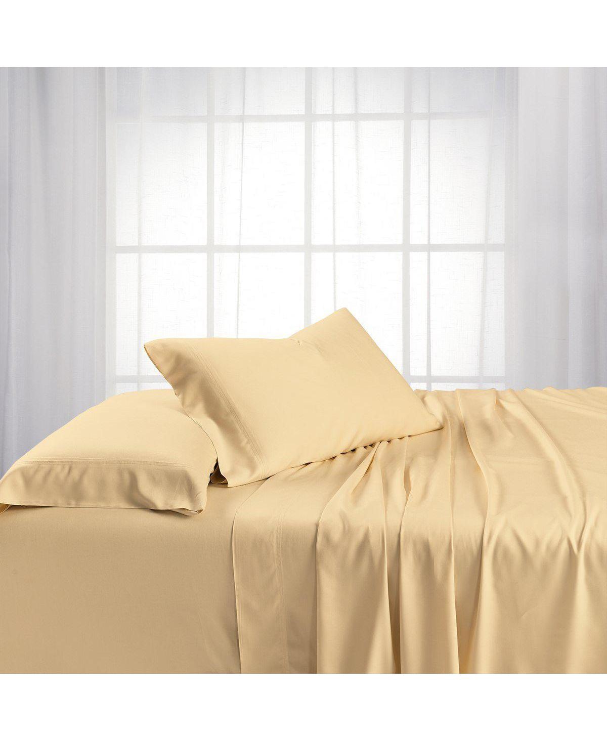 Egyptian Linens Luxury & Heavyweight Viscose From Bamboo 600 Sheet Set, California King In Canvas