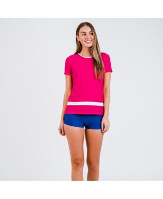 Women's Short Sleeve Color Block Rash Guard