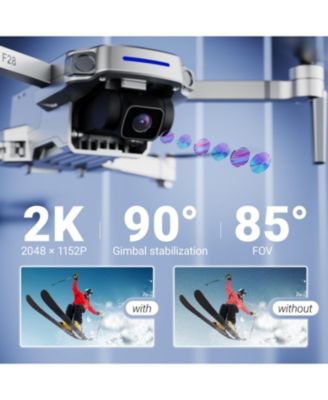 F28 Foldable GPS Drone - 2K FHD Camera with GPS Control and Selfie Mode - Follow Me, Way Point, & Orbit Mode -With Carrying Case