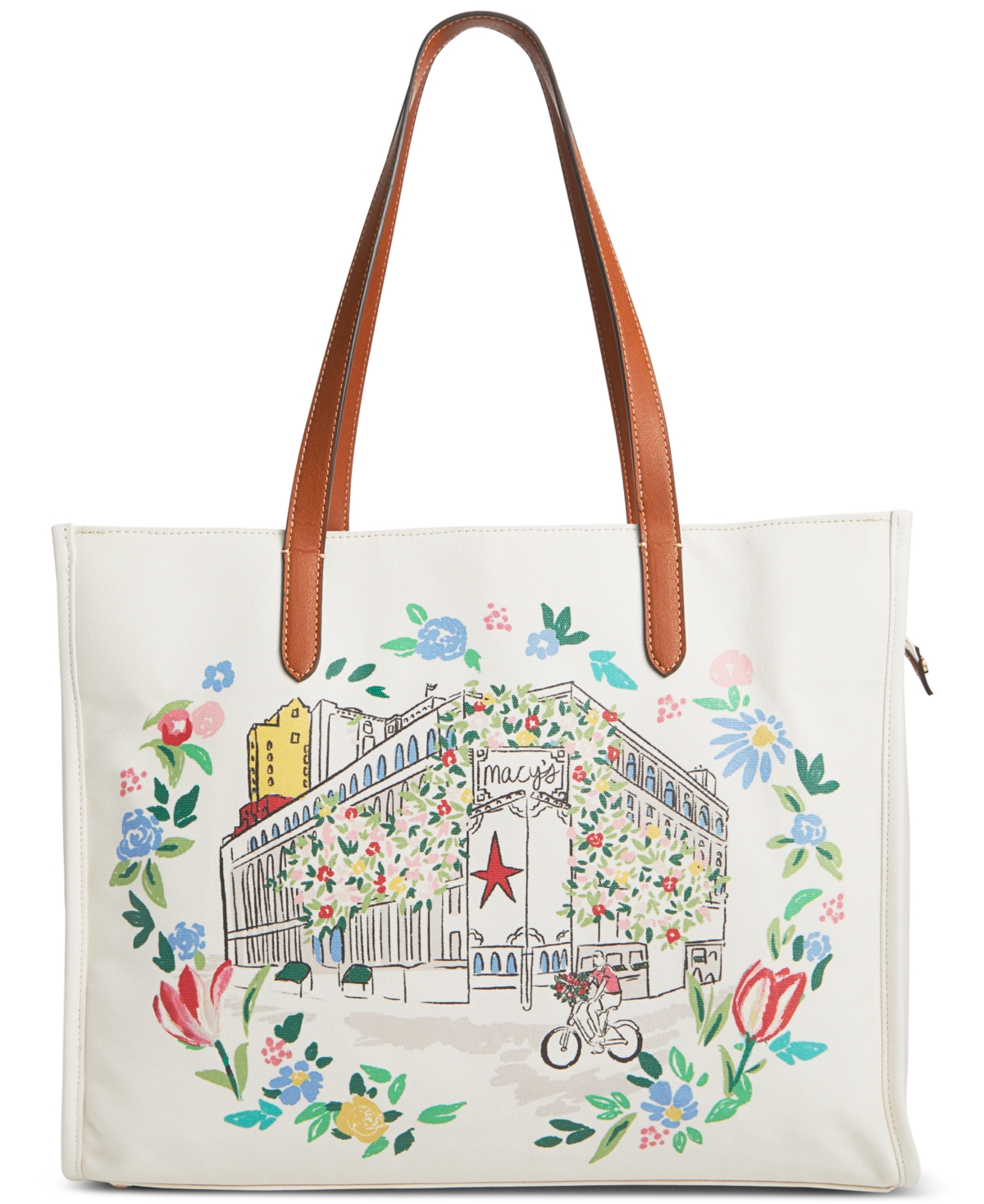 Macy's Flower Show Coated Canvas Tote, Created For  In Commemorative Floral
