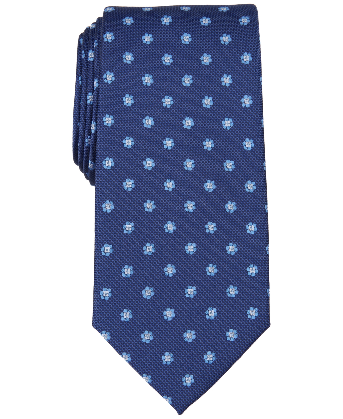 Men's Burnell Classic Floral Neat Tie, Created for Macy's - Navy