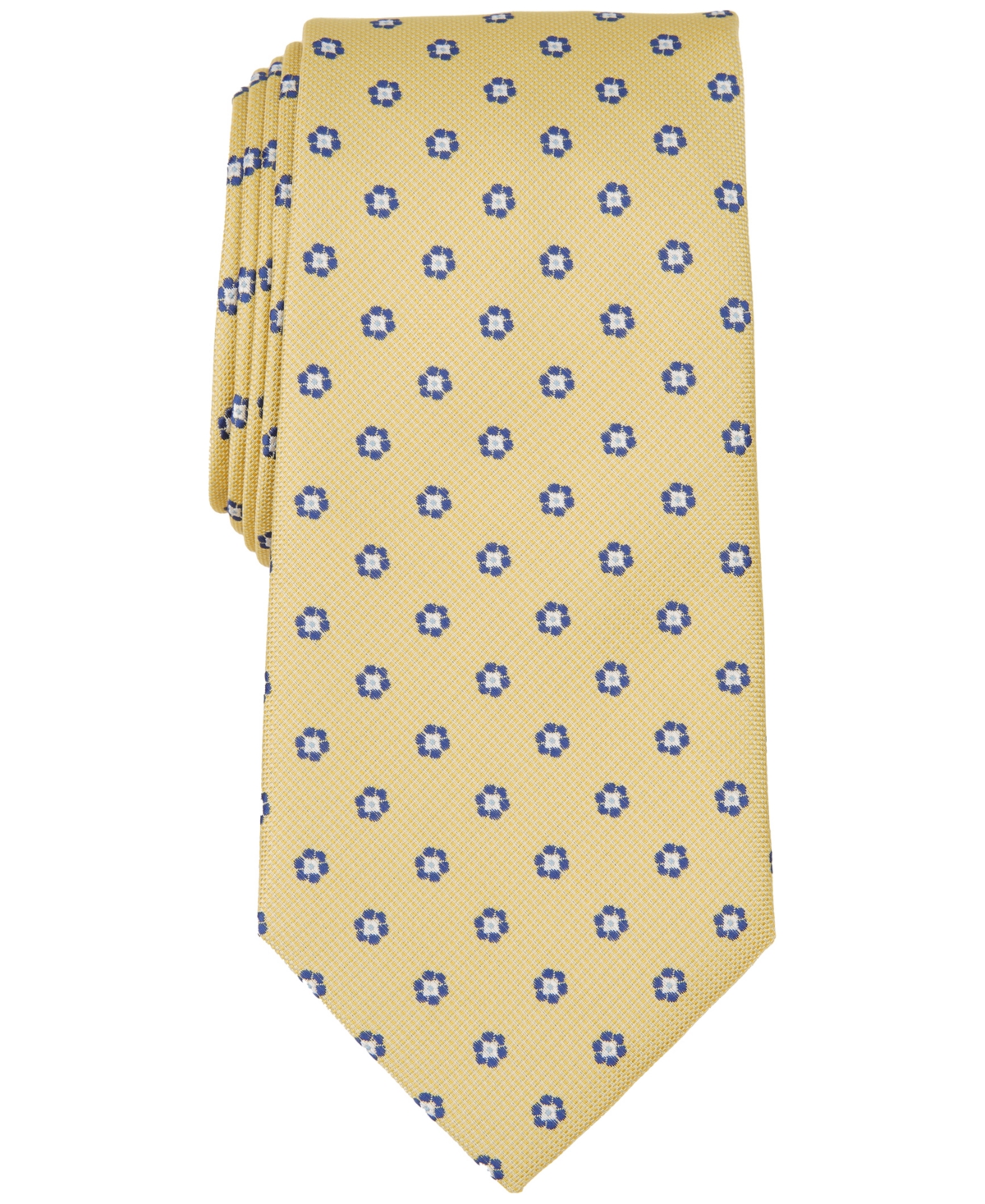 Club Room Men's Burnell Classic Floral Neat Tie, Created For Macy's In Yellow
