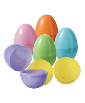 60 Pack 3" H Easter Plastic Fillable Eggs in 6 Assorted Colors, 10 of Each