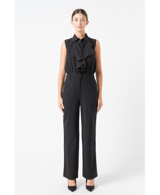 Women's Sleeveless Ruffle Jumpsuit