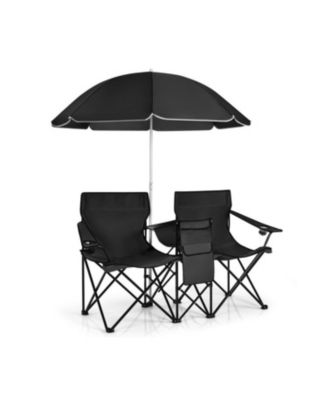 Portable Folding Picnic Double Chair with Umbrella