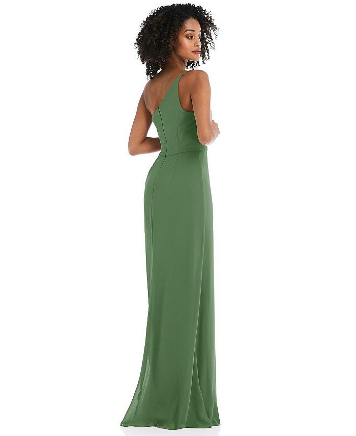 After Six Women's Skinny One-Shoulder Trumpet Gown with Front Slit - Macy's