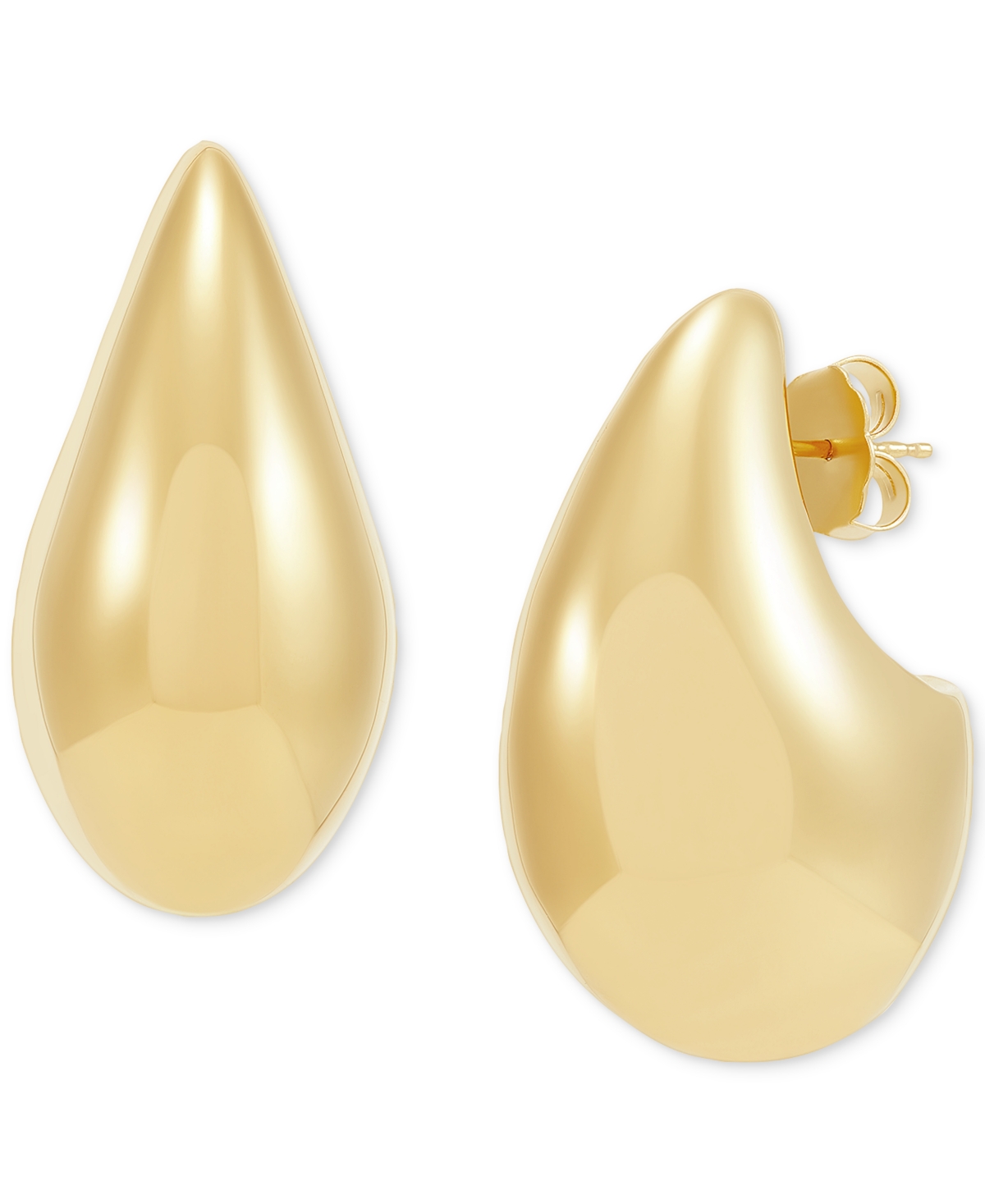 Macy's Polished Large Teardrop Statement Earrings In 14k Gold In Yellow Gold