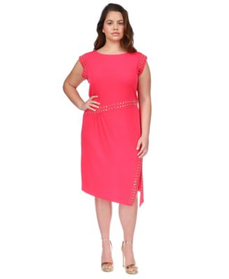 MICHAEL Michael Kors Plus Size Astor Stud-Trim Sleeveless Dress - Macy's