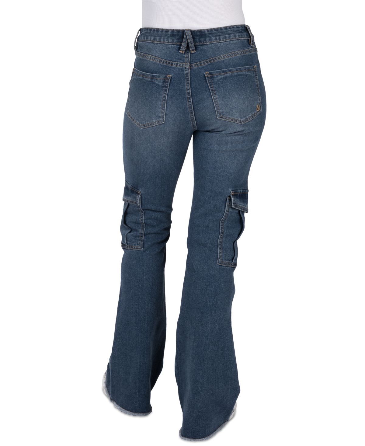 Indigo Rein Juniors' High-Rise Flare-Leg Cargo Jeans