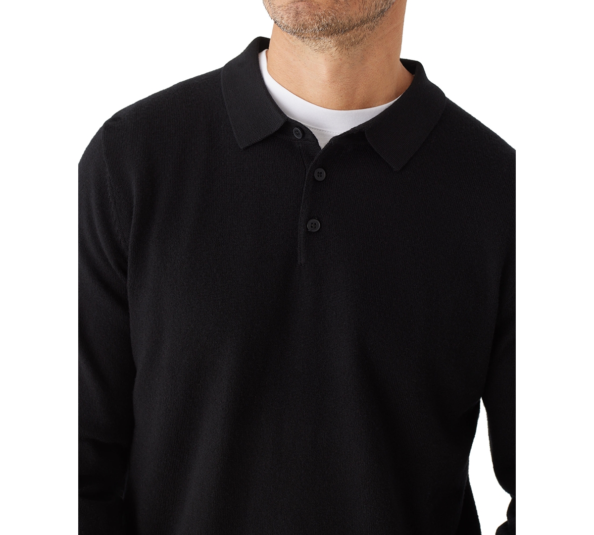 Frank And Oak Men's Merino Wool Long-Sleeve Polo Sweater