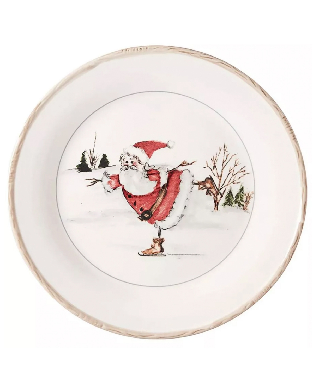 American Atelier Christmas Twig Set of 4 Dinner Plates