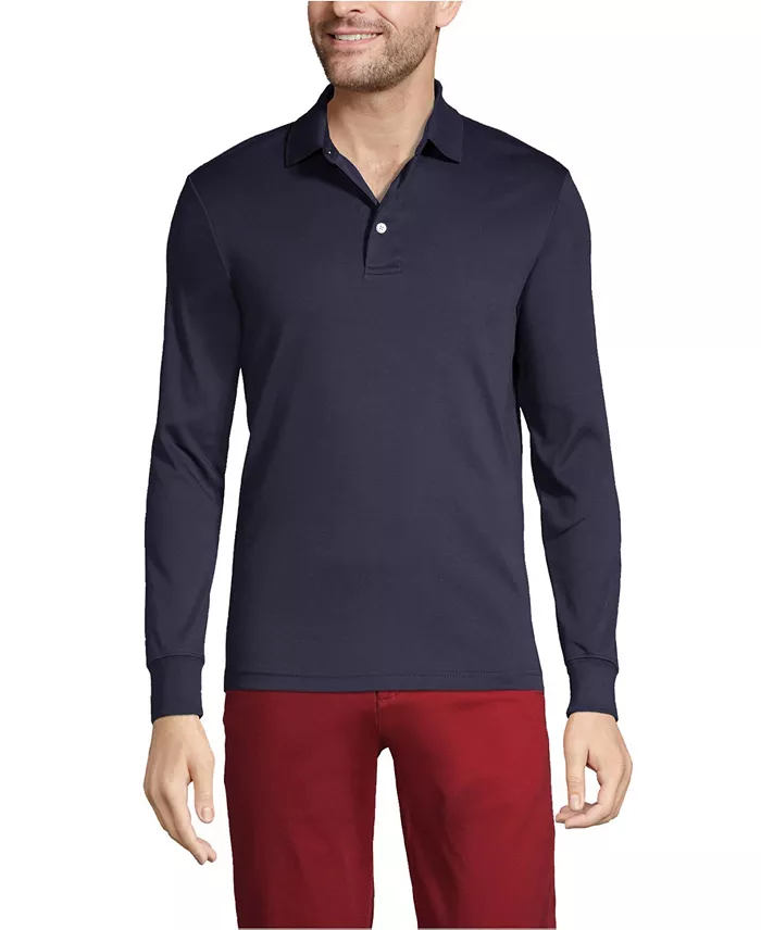 Men's Long Sleeve Cotton Supima Polo Shirt - thumbnail 5