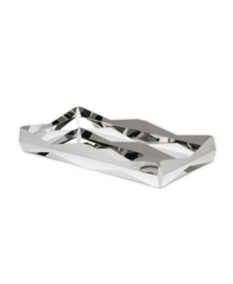 Stainless Steel Oblong Tray with V Design, 15.75" L