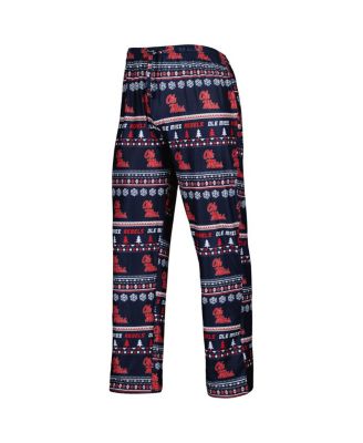 Men's Navy Ole Miss Rebels Swivel Long Sleeve T-shirt and Pants Sleep Set