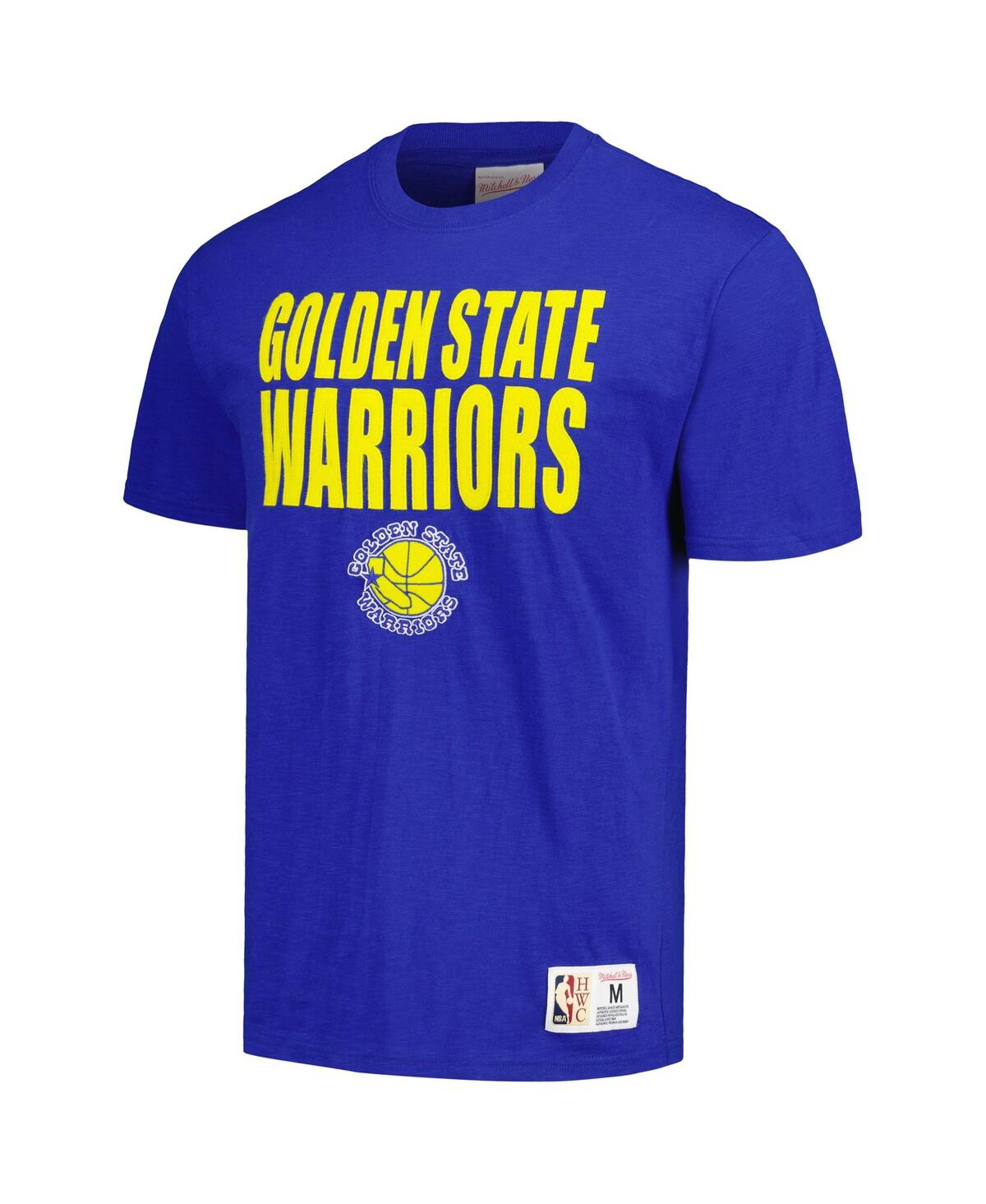 Men's Mitchell & NessDistressed Golden State Warriors Hardwood Classics Legendary Slub T-shirt - Royal
