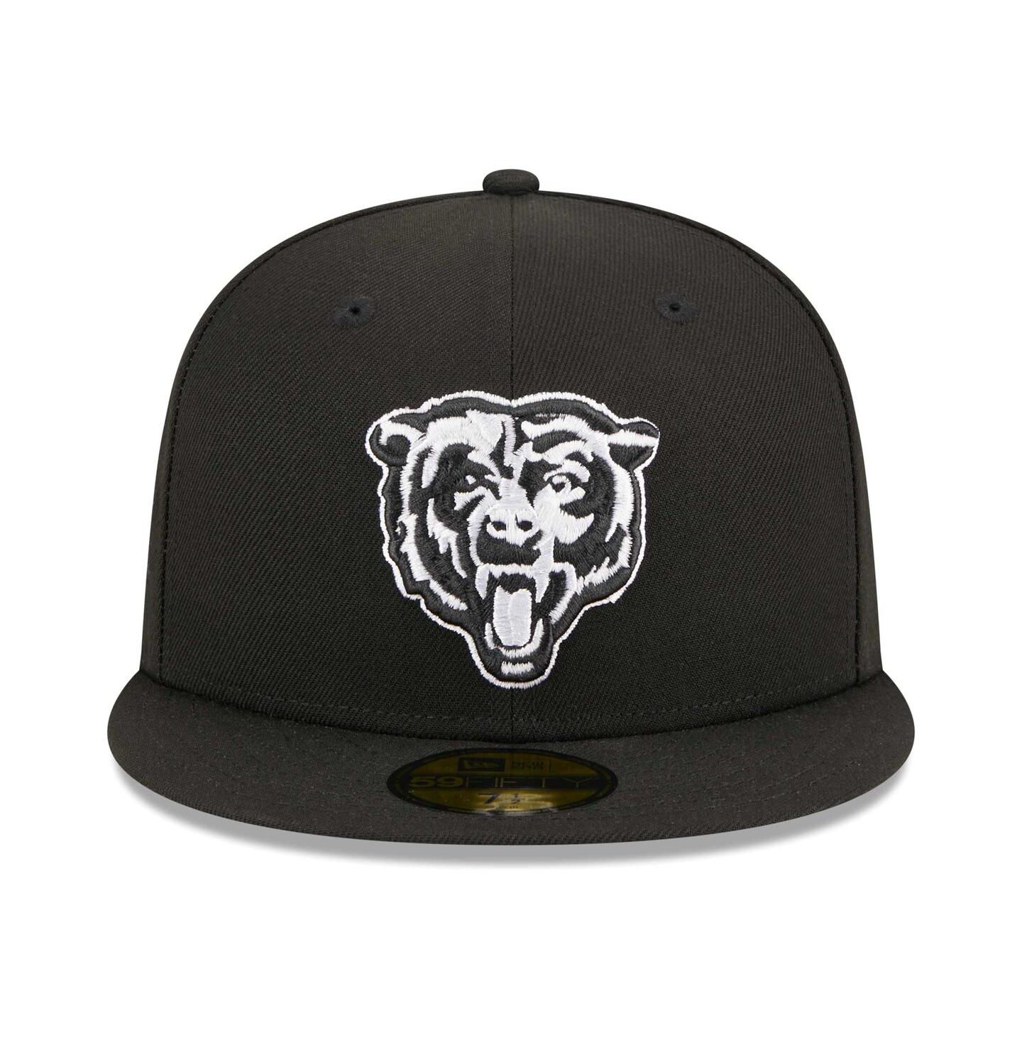 Мужская кепка New Era Black Chicago Bears Alternate Logo Main Patch 59FIFTY Fitted Hat — фото 2