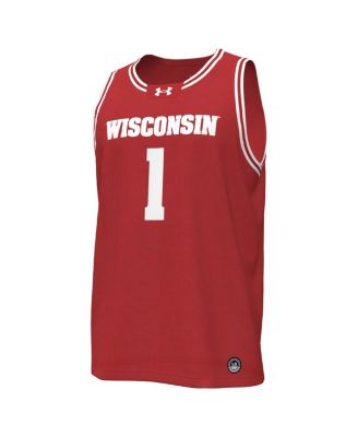 Men's #1Wisconsin Badgers Replica Basketball Jersey