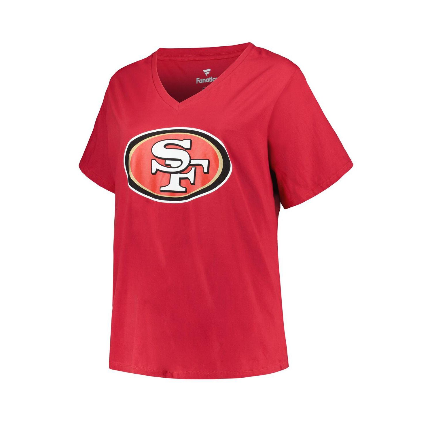 Women's Brock Purdy Scarlet San Francisco 49ers Plus Size Player Name and Number V-Neck T-shirt