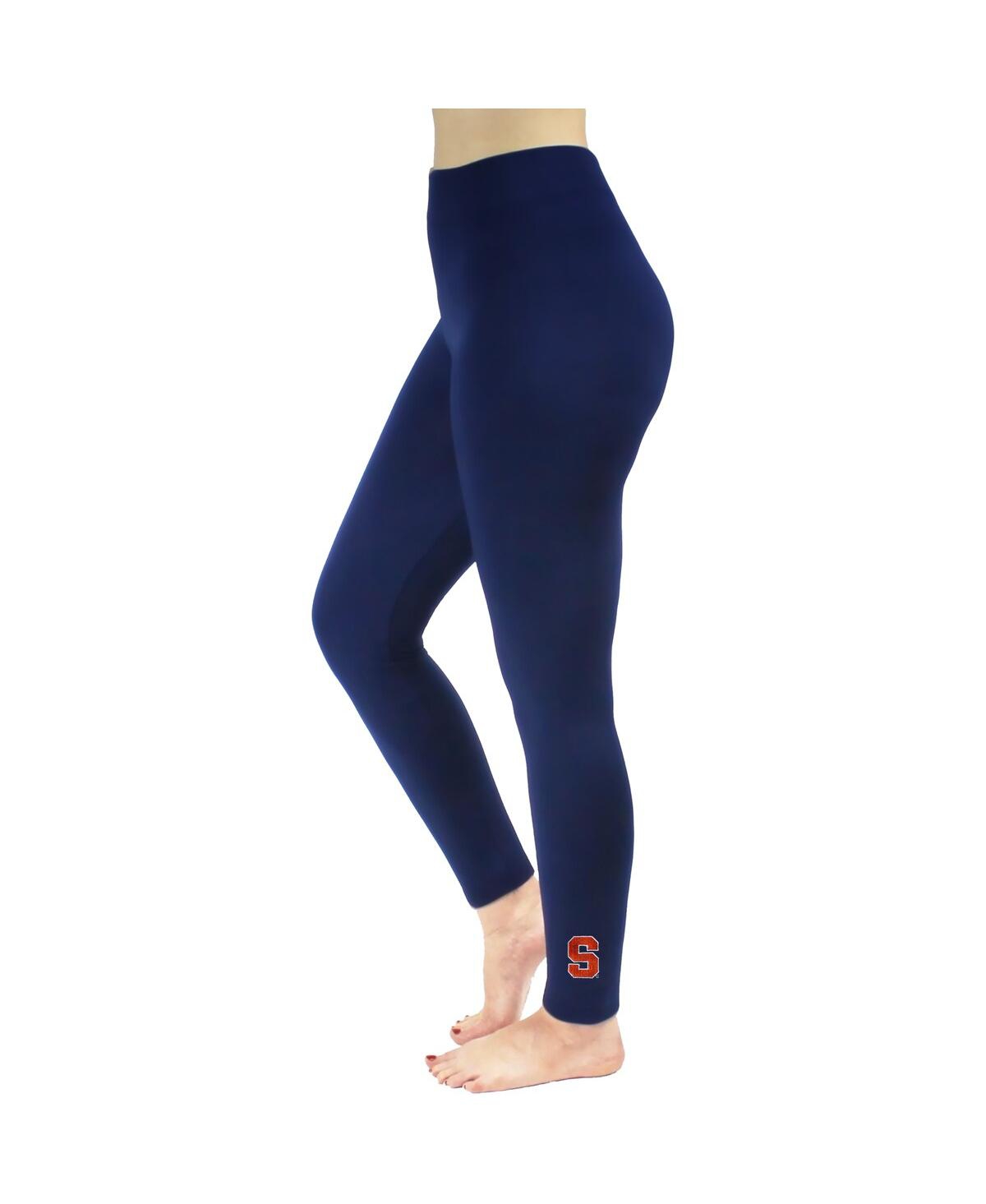 Women's ZooZatz Navy Syracuse Orange Fleece Leggings - Navy