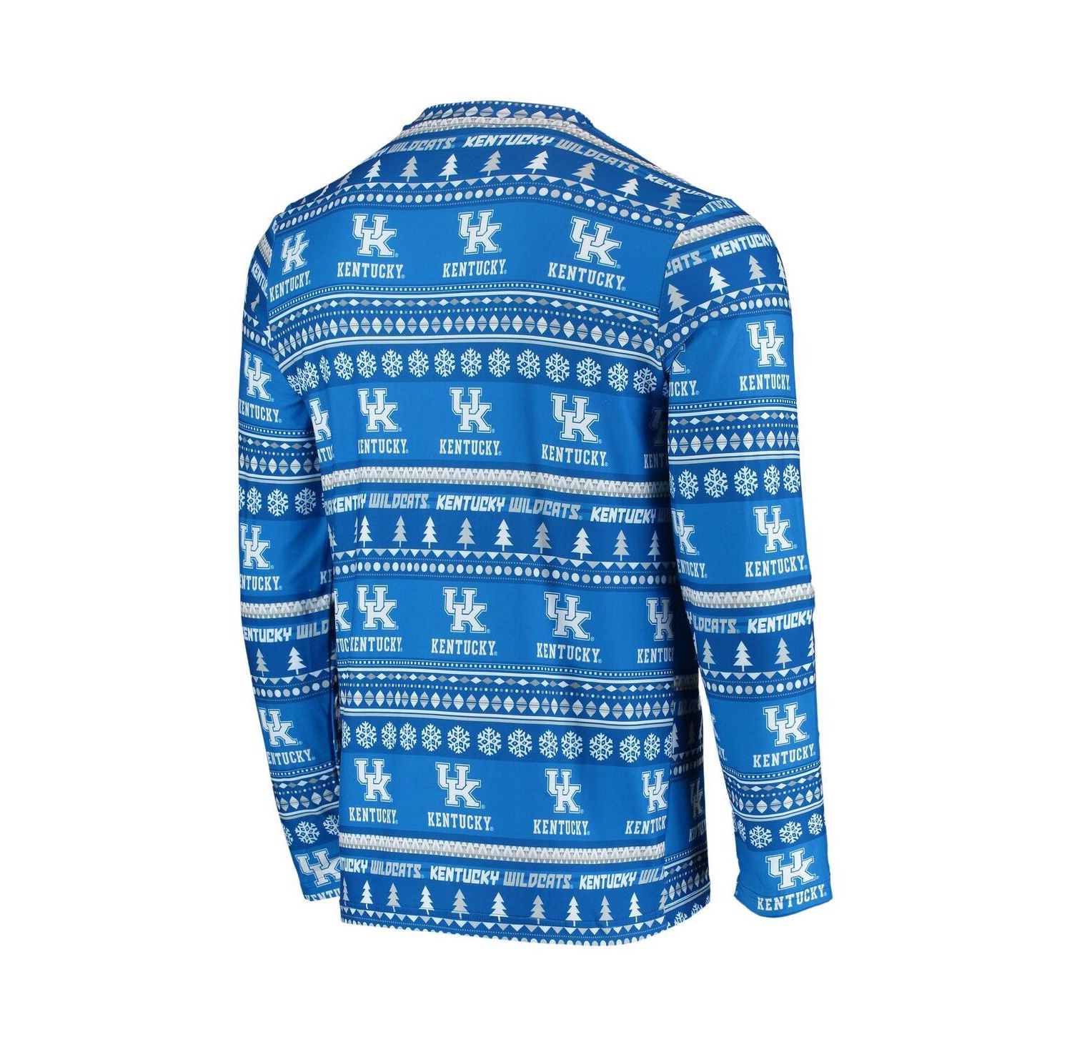 Men's Royal Kentucky Wildcats Ugly Sweater Knit Long Sleeve Top and Pant Set