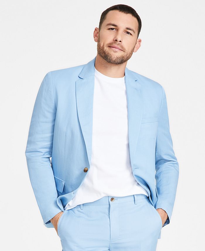Calvin Klein Men's Regular-Fit White Linen Sport Coat - Macy's
