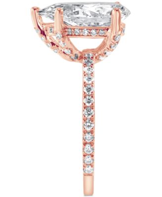Badgley Mischka Certified Lab Grown Diamond Pear Halo Engagement Ring (3-3/8 ct. t.w.) in 14k Gold
