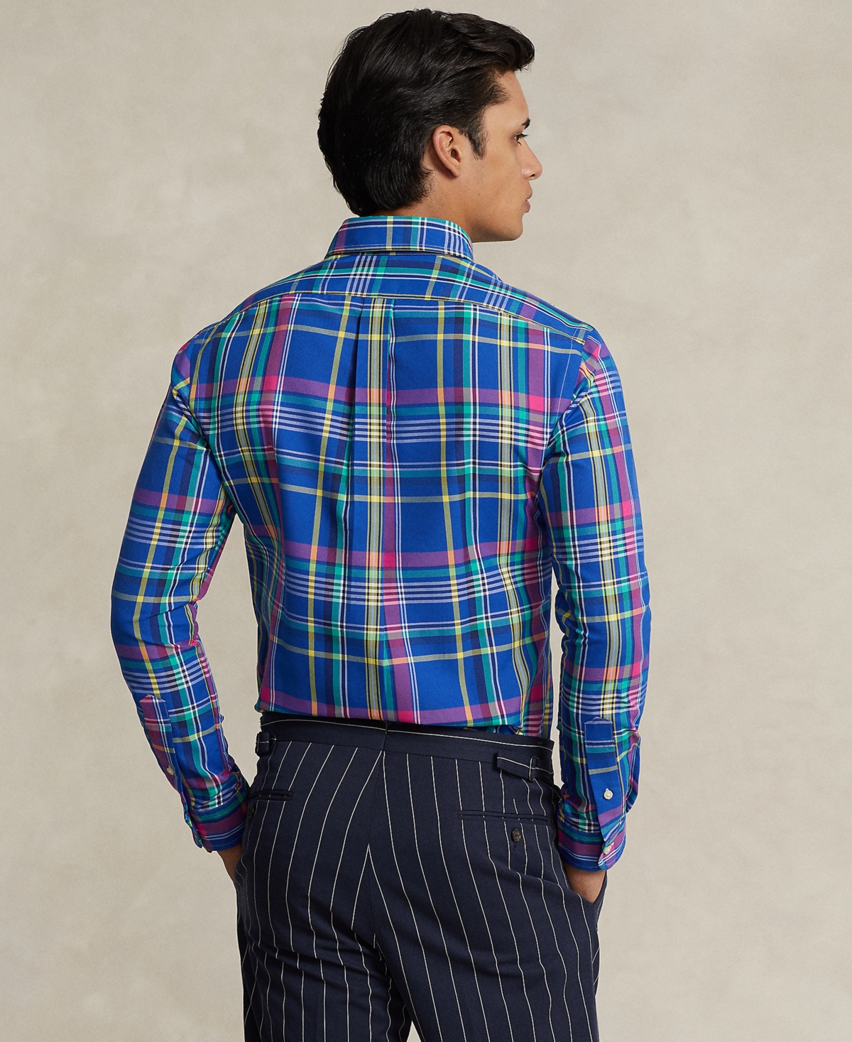 Polo Ralph Lauren Men's Classic-Fit Plaid Performance Shirt -pink Multi