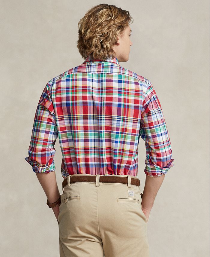 Polo Ralph Lauren Men's ClassicFit Plaid Oxford Shirt Macy's
