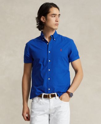 폴로 랄프로렌 Polo Ralph Lauren Mens Classic-Fit Garment-Dyed Oxford Shirt,Saphire Star