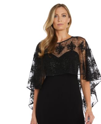 Women's Embellished-Capelet Gown