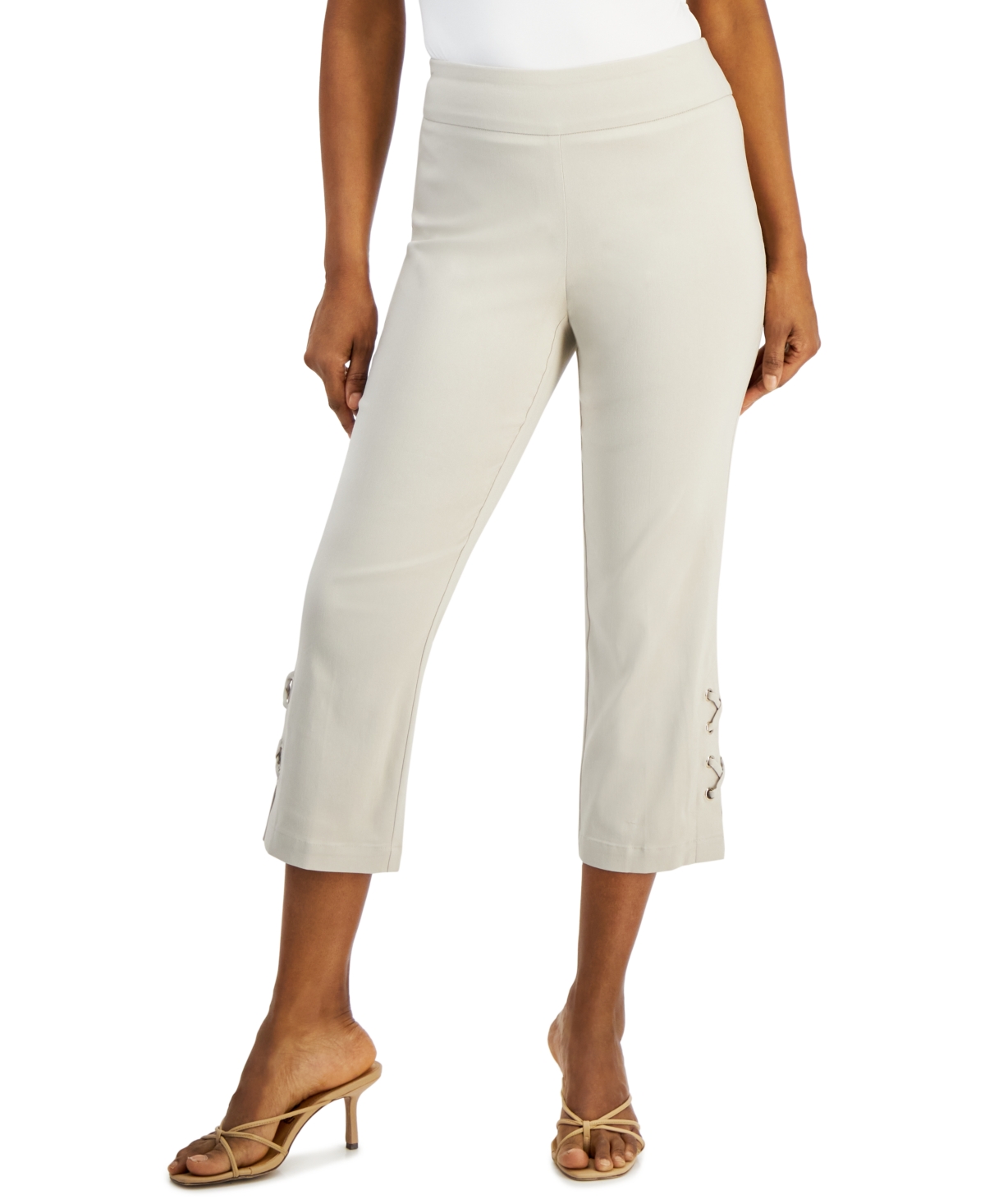 Women's Side Lace-Up Capri Pants, Created for Macy's - Citrus Sachet