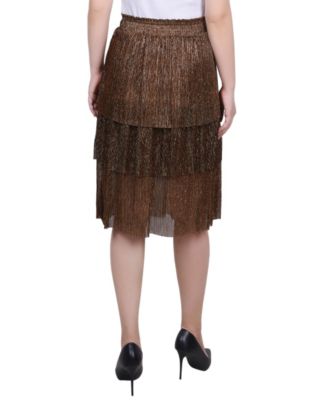 Petite Tiered Mesh Plisse Skirt